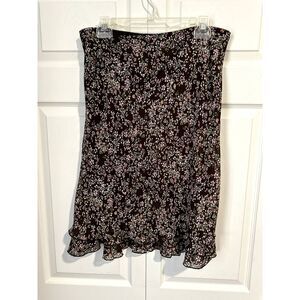 Briggs New York PETITE - Size Petite Large-Brown Skirt with pinks & green floral
